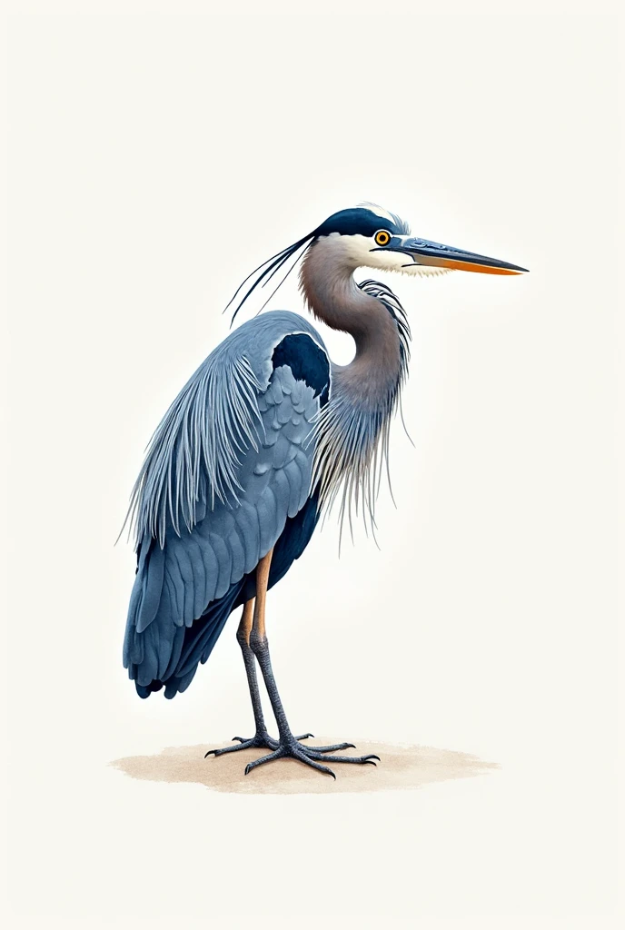 Tranquil watercolor painting of a deep indigo blue heron, soft muted tones, exquisite color grading in a master artist’s style, delicate pencil sketch, faintly colored illustration, poised bird, elegant, calm atmosphere, masterful watercolor gradient shadi...