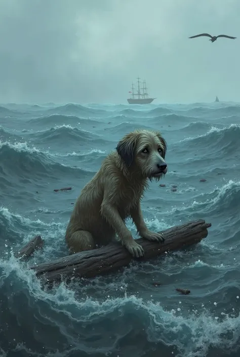 A dog who’s lost at sea