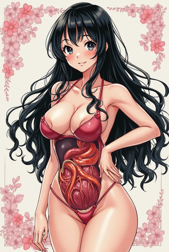 porn、　Viscera、／　  black haired bob 　
detailed manga illustration, big breasts, anatomically correct, , Super long hair, 1 girl,  standing picture, ハイレグ衣装全身が写ってる
foot out of the frame, foot out of the frame, 