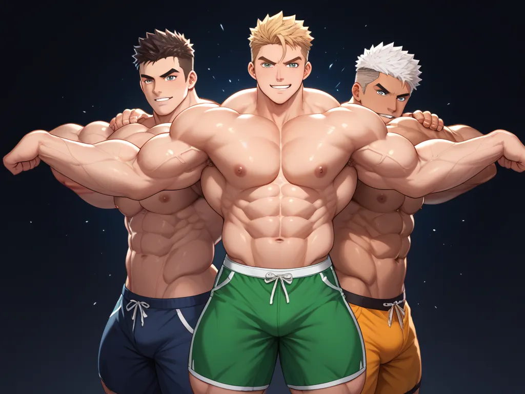 Full-body illustration of a terrifying shonen manga-style villain
Physique: The ultimate embodiment of masculine power—an overwhelming alpha male with extreme muscle mass.
Chest: Enormous, as thick as three men combined,  emphasizing raw dominance.
Pectora...