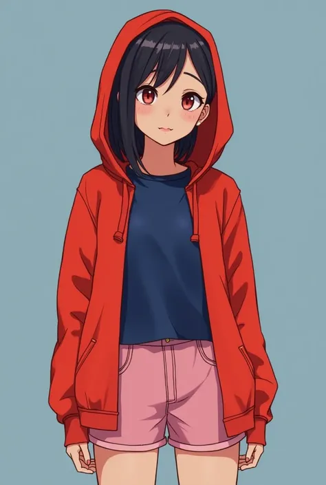 My go-to is like a blue T-shirt that is darker higher up, and kinda fades to a lighter blue as you go down the t-shirt? With it, I wear a pair of kinda faded pink shorts and a very bright, vibrant red hoodie. Idk how well this will work but it's what I lik...