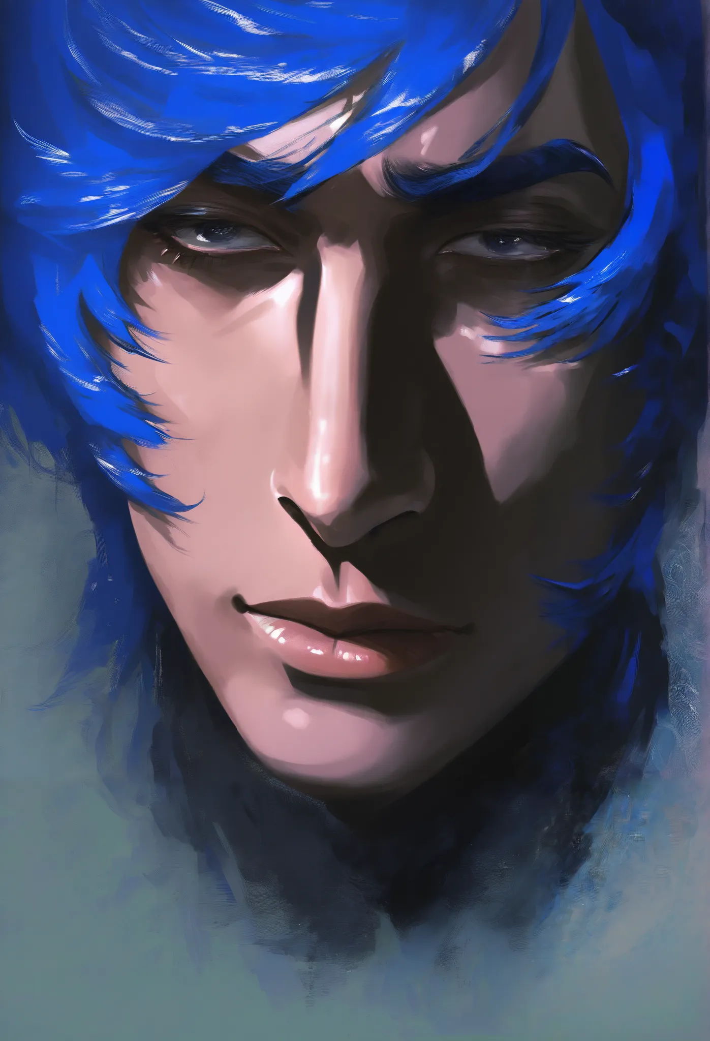 Gustavo Cerati anime version blue puff cover that you can see the body of Cerati anime