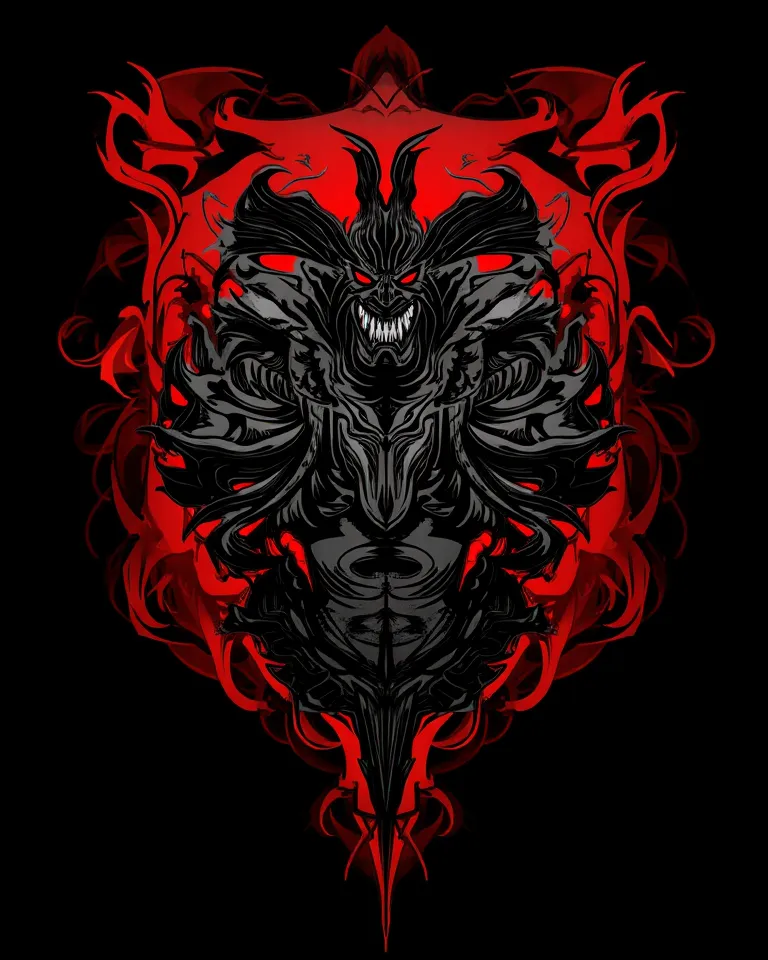 Demon style emblem logo