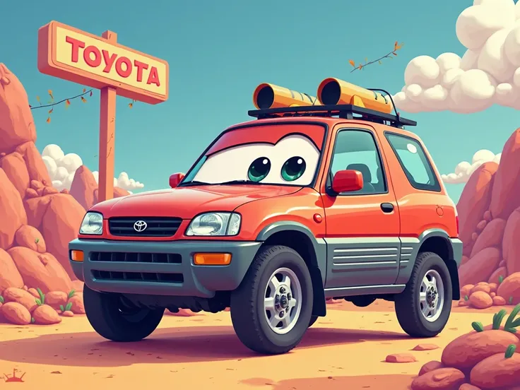 
Toyota rav4 2000 cartoon style "Cars "