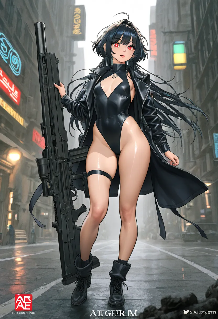 Anime girl standing in front of a fighter with a gun,  Artgerm , beautiful SFアート, detailed SFアート, Sci-Fi illustrations, Ultra High Definition、masterpiece、correct、anatomically correct、textured skin、very detailed、high detail、Highest quality、Hi-Res、8k、surreal...