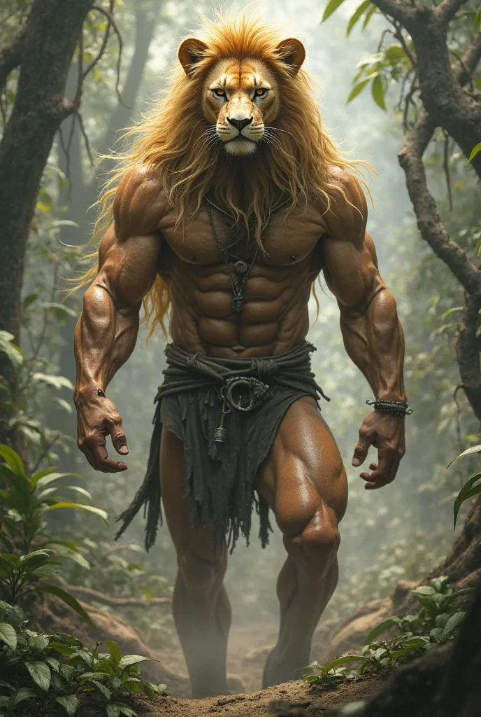 I would like to create a man who transforms into a lion 