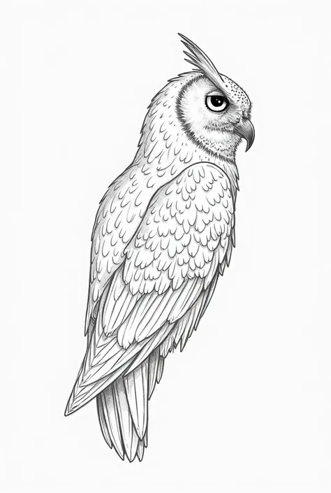 Line art owl tattoo 