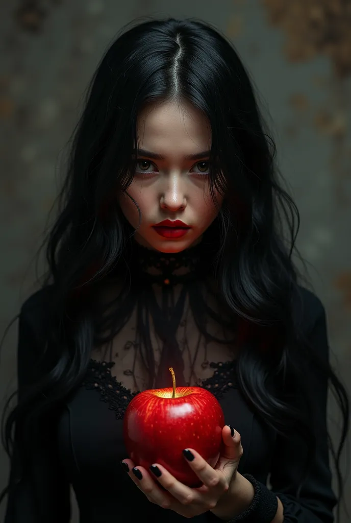 ((RAW Photo), absurd, (absurdresolution)), masterpiece, best quality, (Extremely detailed 8k unity CG wallpaper), (best illustration), (best shadow), Realistic lighting, beautiful detailed glow, ((21 years old)), girl, long black hair, black queen, accesso...