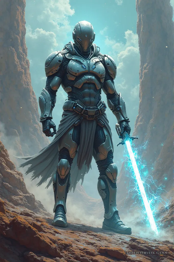 Space warrior with sword 