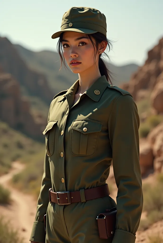 a girl in a military uniforma girl in a military uniform