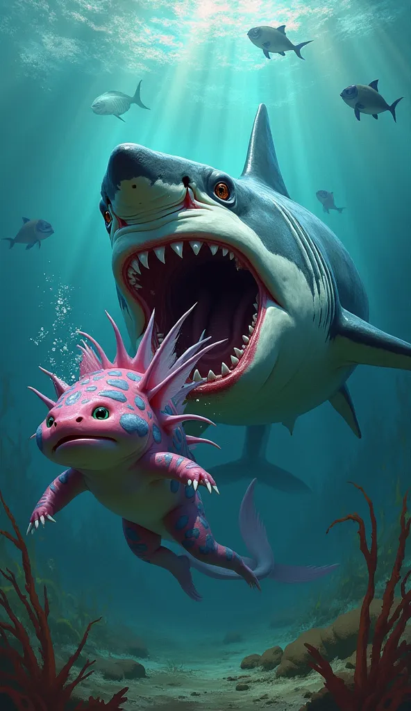 shark eats axolotl
