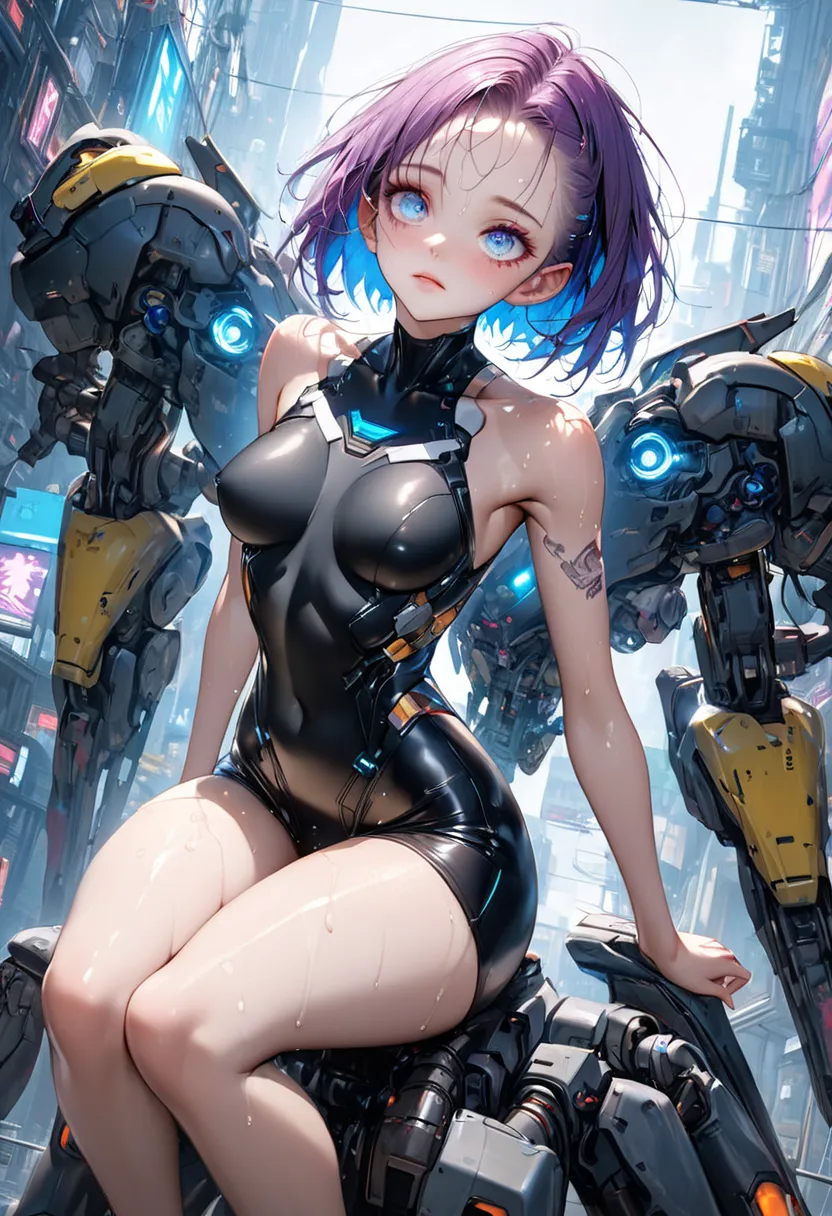 (Bodycon Mini Dress),  tits cyberpunk, ,  Japanese Cyborg ,  cyberpunk anime girl mech , . Model Girl, Highest quality、8k、The best emotion、Hi-Res、beautiful face、 realistic human skin、(( moist eyes))、 realistic、Photorealistic、nice angle, nice posture, full ...