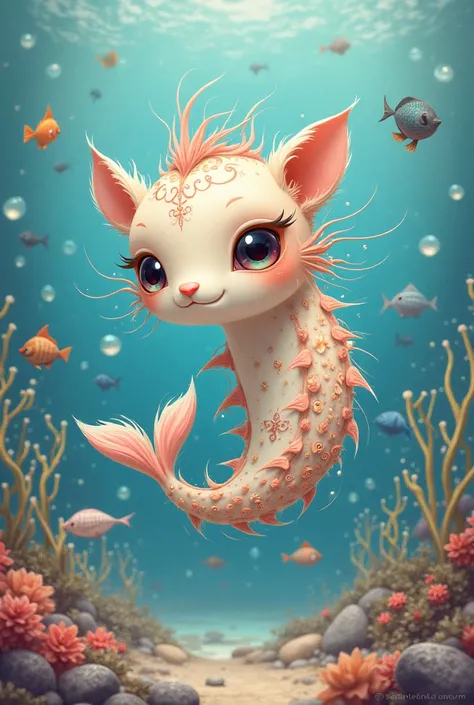 Sea creature with opposition and transition art make it more cute