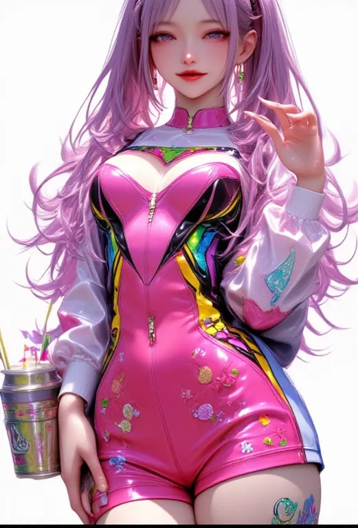 yandere girlfriend, early age girl in colorful clothes, y2k cutecore clowncore, cute decora rainbowcore, cute h q render, candy girl, decora style, Unreal Engine : : rave makeup, raver girl, rave girl, rave costume, glitchpunk girl rl, soda themed girl, pl...