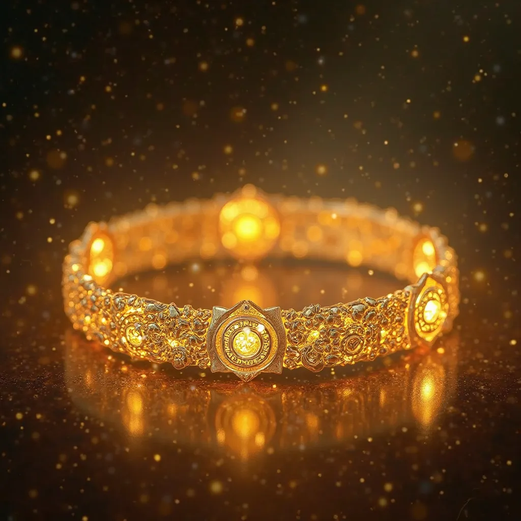 Magical and mysterious ancient luminous golden bracelet