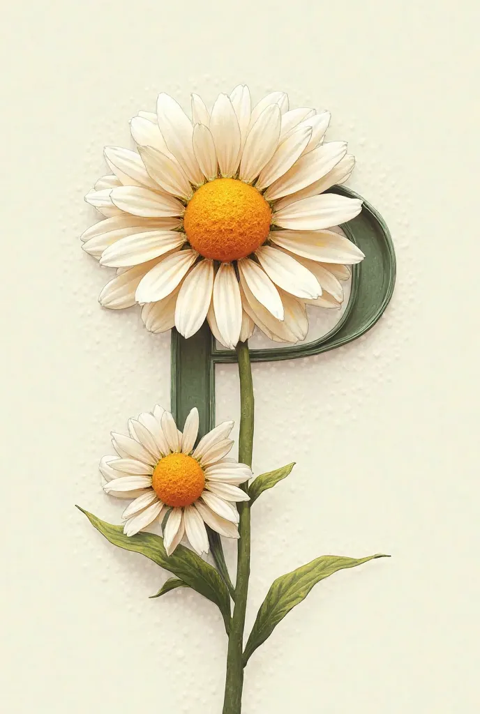 Draw a daisy consisting of the letter P