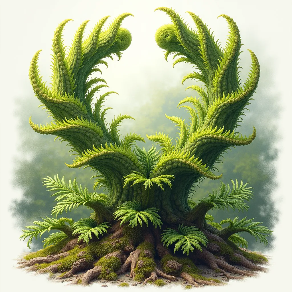 Illustration of a staghorn fern