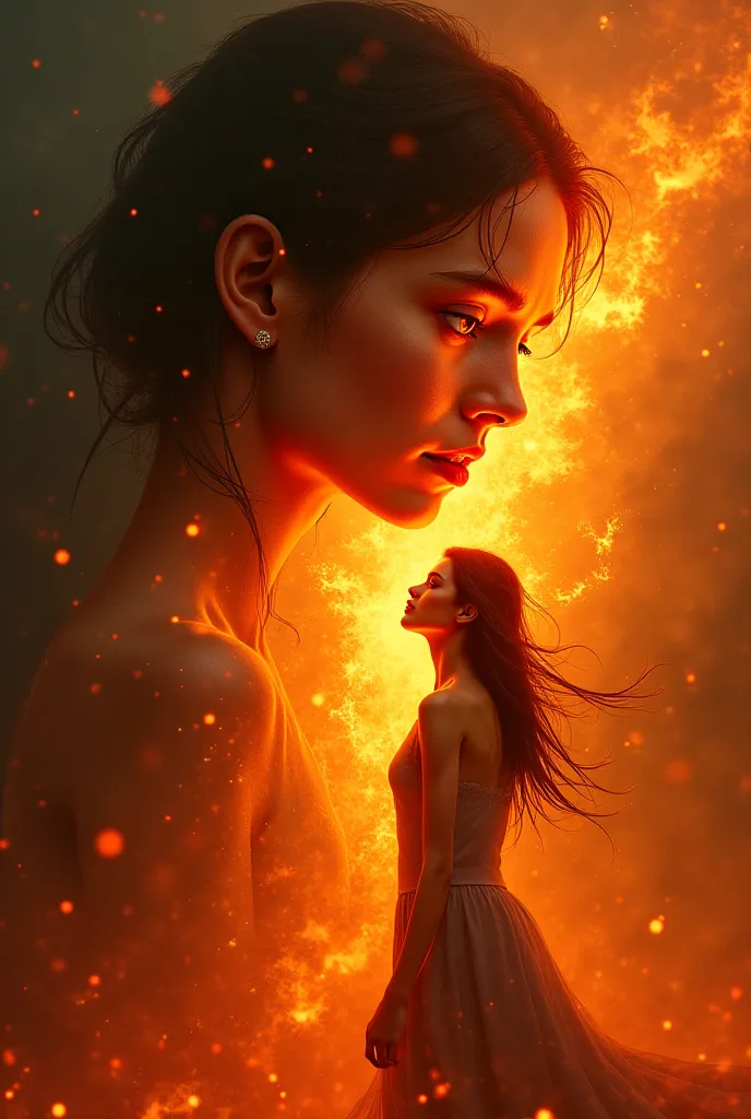 Girl on fire in front of her boyfriend 