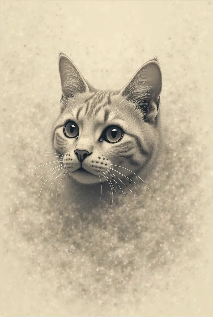 Fog cat head pencil drawing color