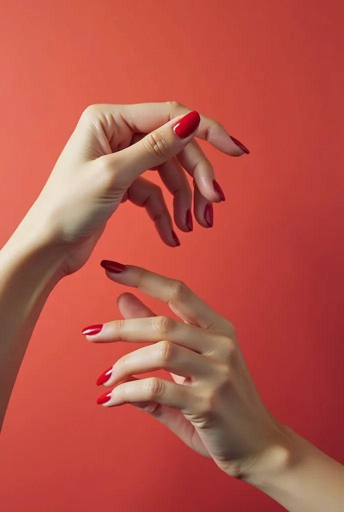 simple nail art, red nails 