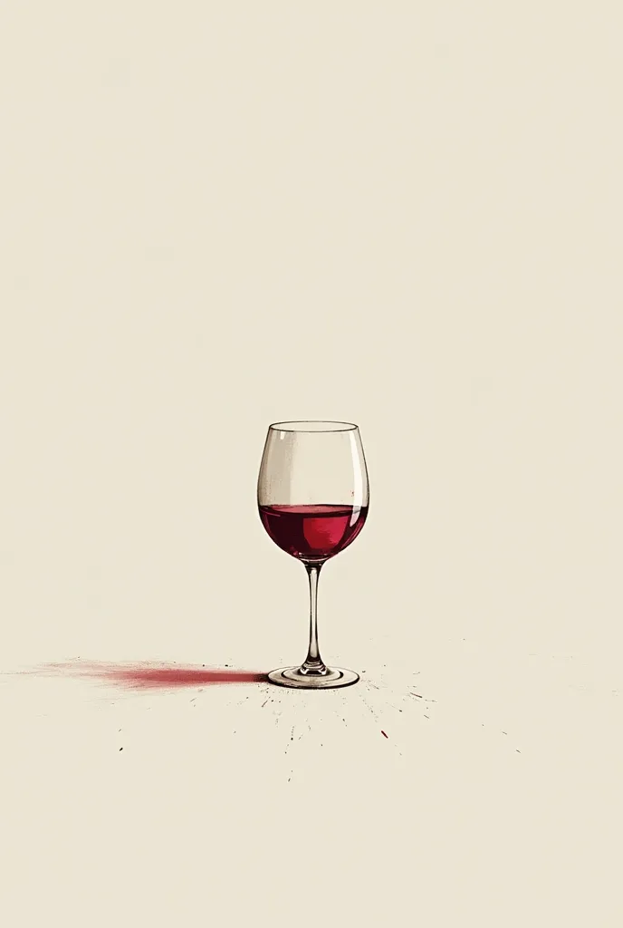 Wine glass minimalistic painted picture