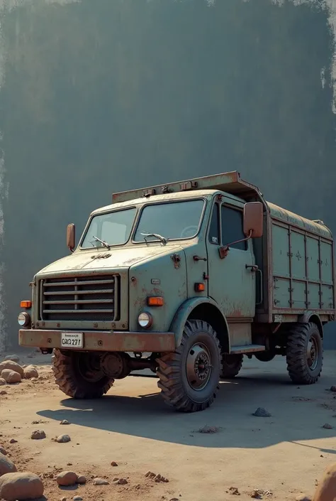 GAZ-2705 all-metal cargo gazelle, from the side, on a blue-brown background