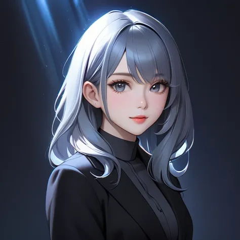 Arkknights,Frostleaf, A beautiful and intelligent young business woman. The background is minimalistic, emphasizing her presence. The image should be refined, realistic, and high-quality, with a soft lighting effect that enhances her beauty.