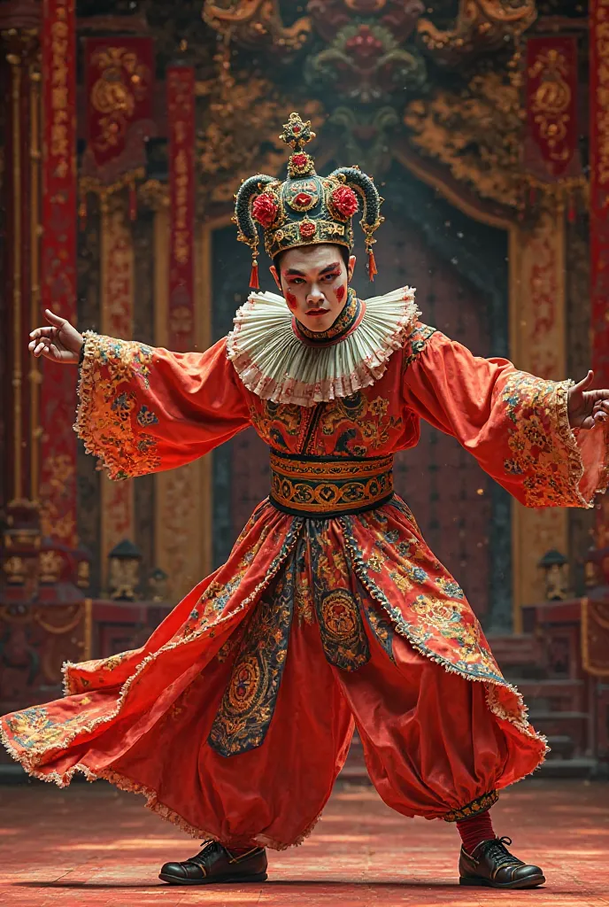 Chinese Cantonese opera，male harlequin，Cantonese opera stage
