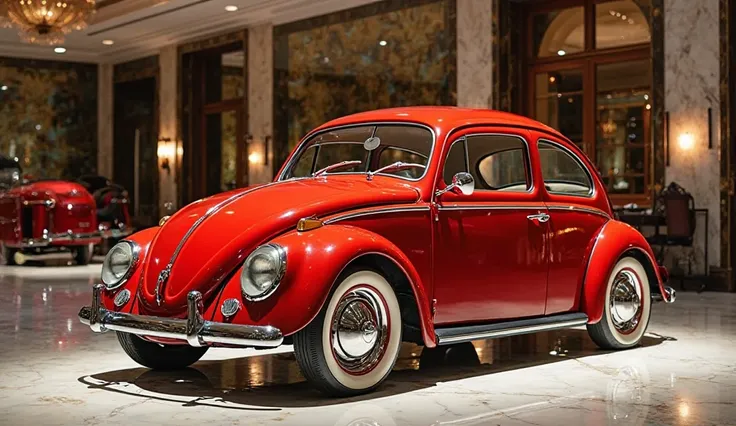 1956 Volkswagen polo mk1  red color in luxury showroom front left view