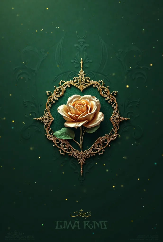 "Design a sophisticated logo for Moment Arabia Immortal Rose, featuring silver, gold, and green colors, with an elegant, timeless, and luxurious style symbolizing beauty and longevity."