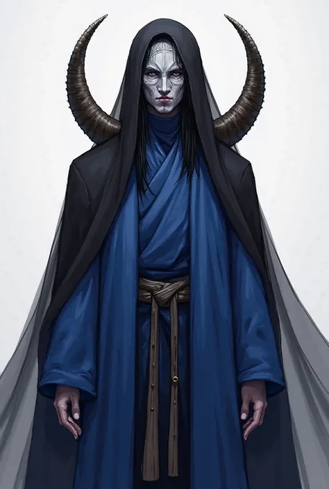 Could you please generate an image for my character?
Here is a reference picture for you. As I said earlier, he has a long royal length black veil nestled on the crescent shaped crown behind his head. he wears a very dark royal blue paletot coat and royal ...