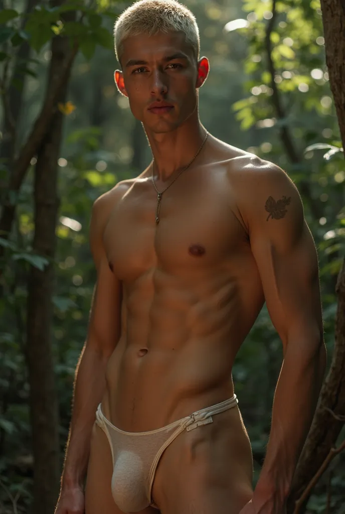 A highly detailed, full body shot of a very photogenic of mixed Japanese and Latino male model, 18-22 year old, gay male supermodel, slim yet delicately slender, His small pectorals, smooth natural skin tone, highlight his youthfulness and athleticism. lig...