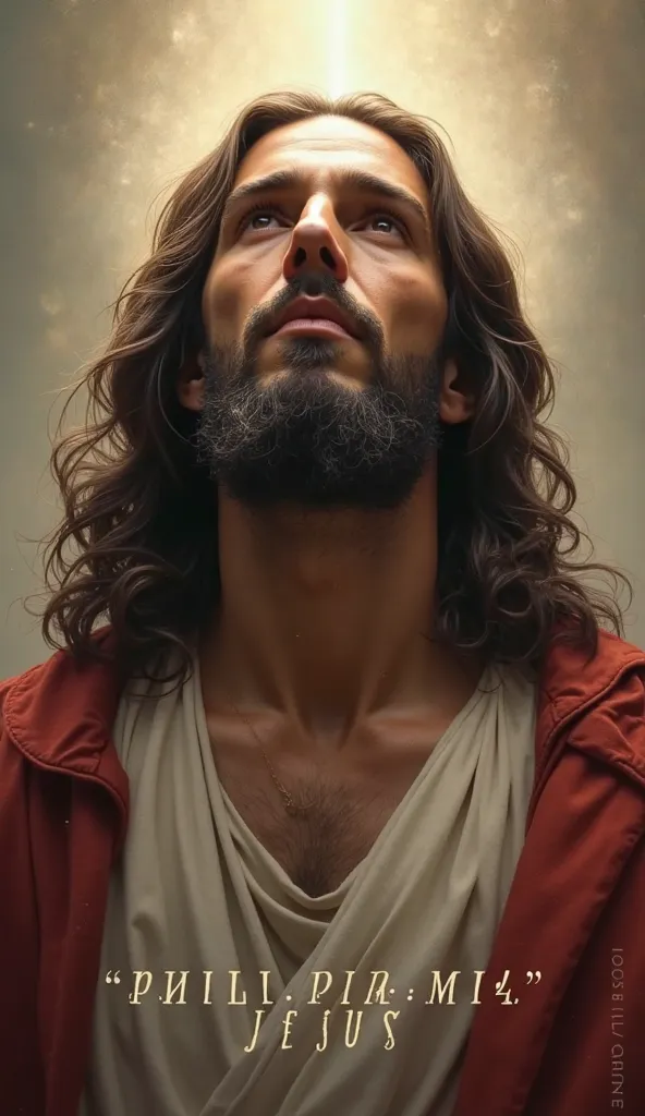 Image of Jesus with " Philippians 4 :13" written a little lower in the center