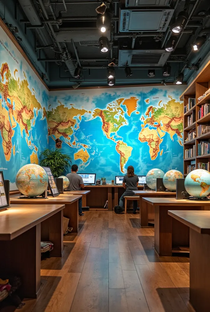 ideas for creating a geography room without ren and a teacher 