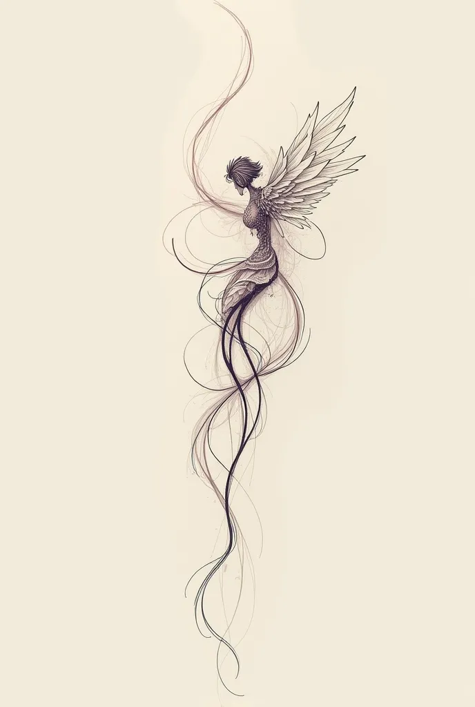 tattoo design between wrist and elbow，There must be wind elements（Or with Angel Wings/feather），Artistic style，Then don't have a big one