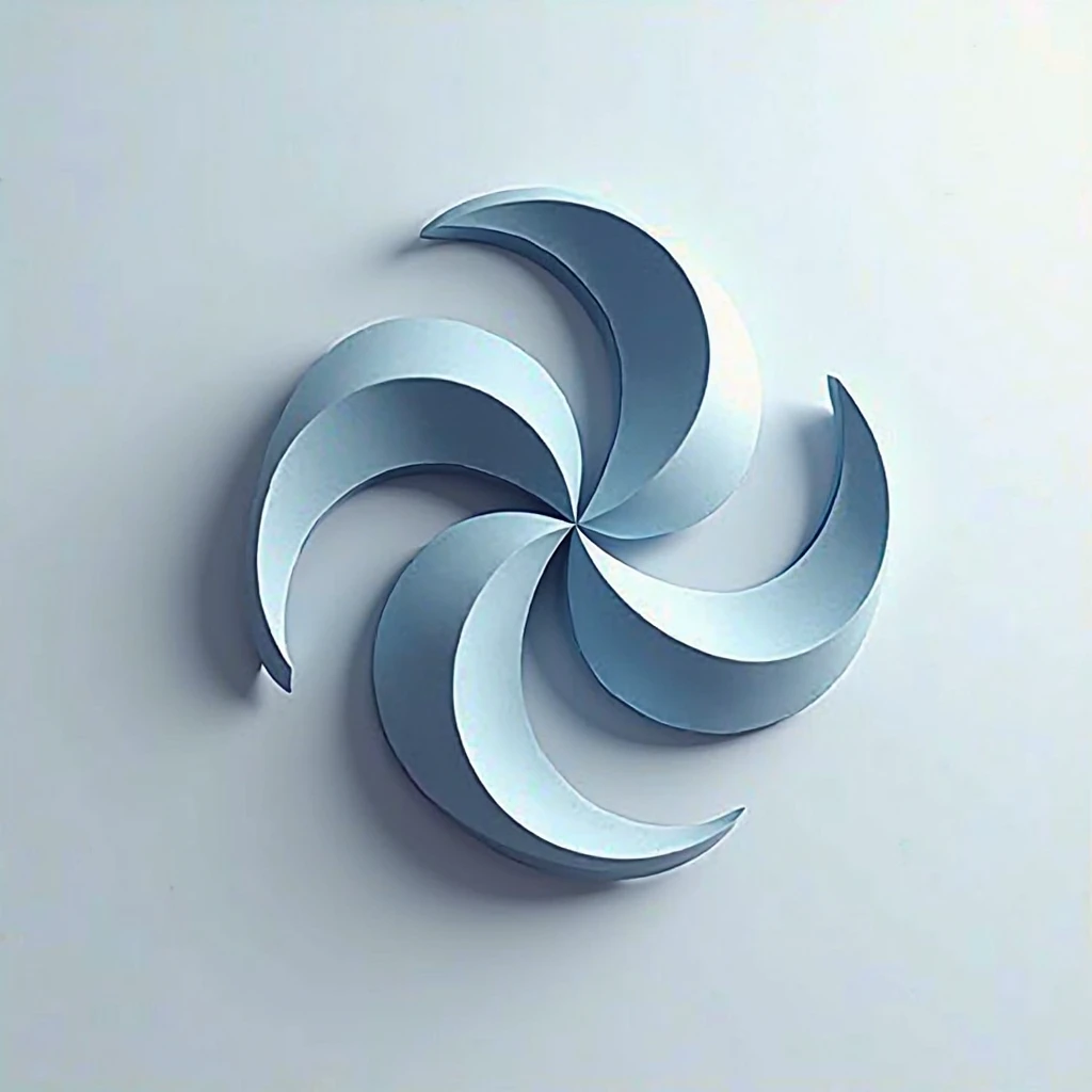 to generate a 3D logo to recreate a Wind Rose, for a commercial representative company 