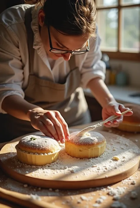 Create a video of homemade baking with glasses that is very striking and lasts 40 seconds 