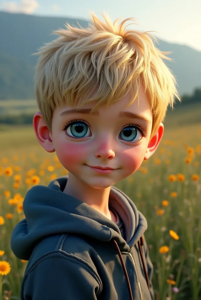 A boy from Ukraine. Blonde and blue-eyed. 