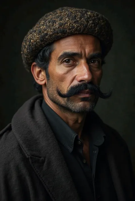 A guy with toothbrush moustache black in colour wearing a muslim cap 