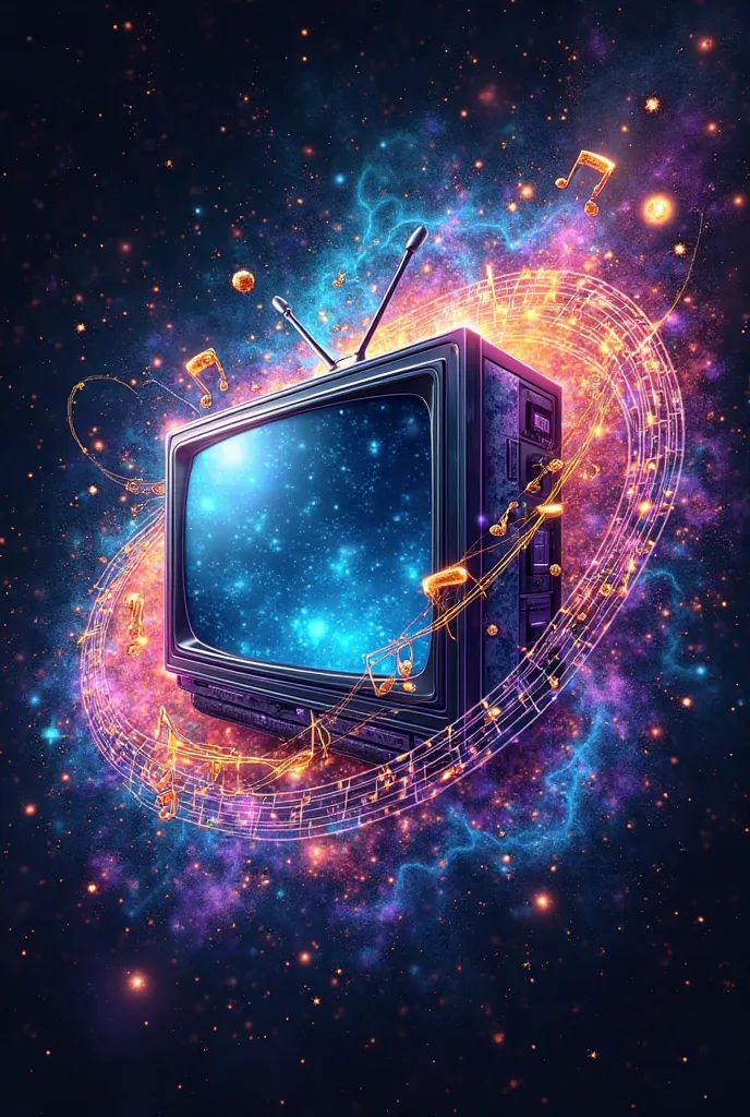 Tv and music galaxy sticker