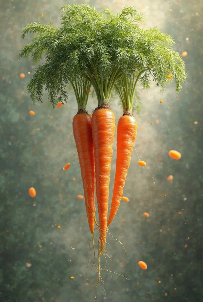 Create an image of carrots upside down 