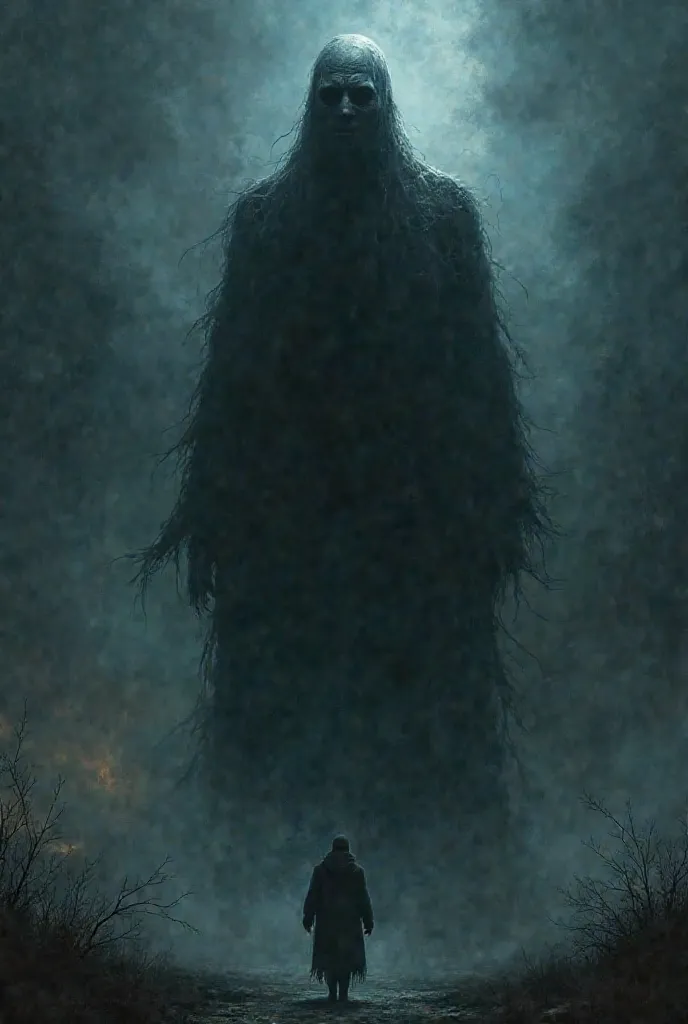 The ghost of a man as tall as a brunette at night. Scary.