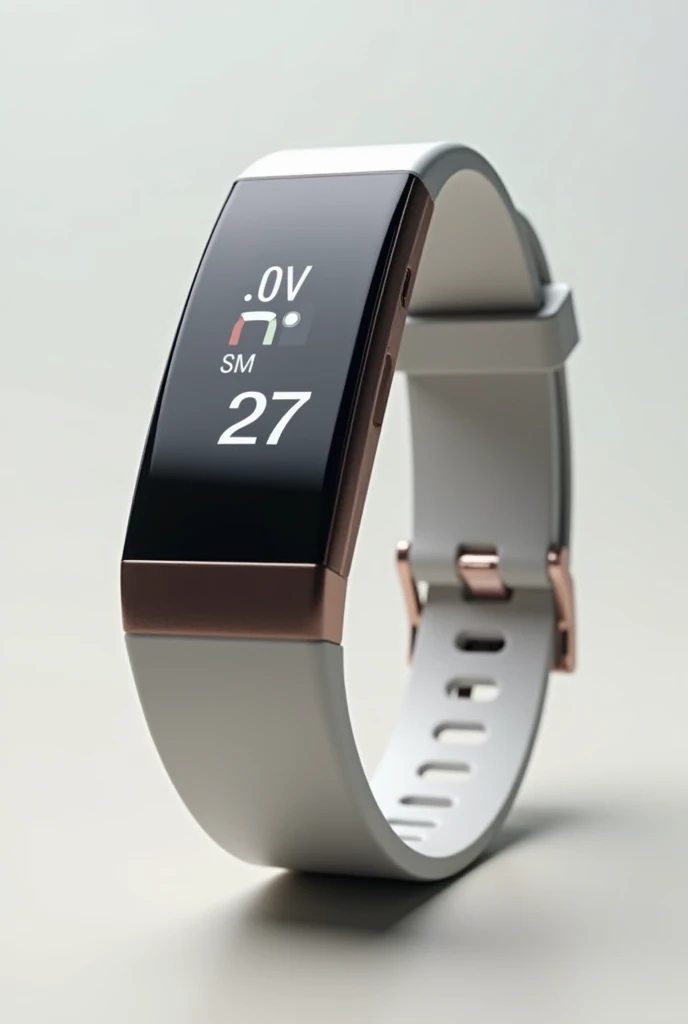 "A stylish, aesthetic design UV protection device, resembling a fitness tracker, with a clear display showing UV levels."
 
 
showing the UV levels clearly and readable 