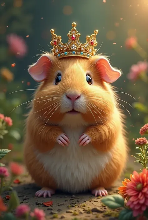 Guinea pig with queen crown