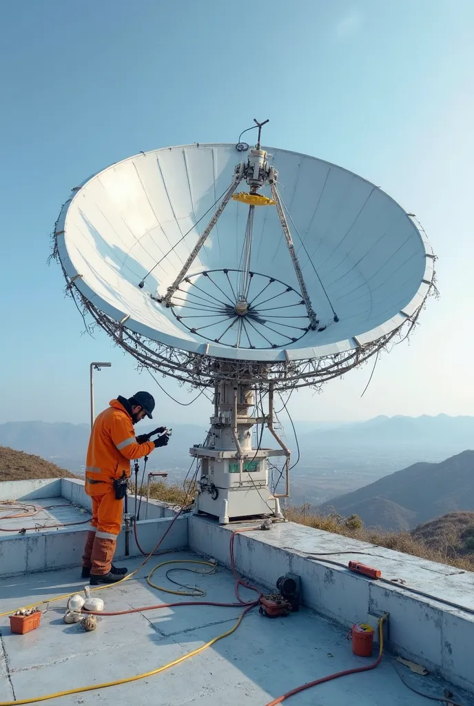 Parabolic antenna installation