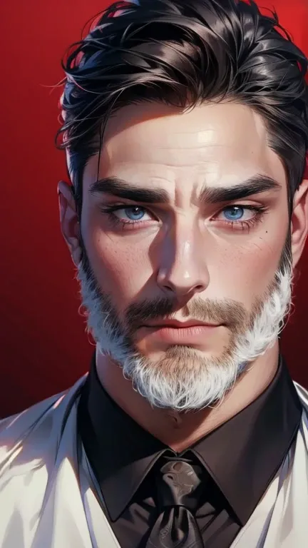 (    best quality,4K,8k,       highres,    masterpiece :1.2),    ultra-detailed    ,(Realistic,photoRealistic,photo-Realistic:1.37),36-year-old man,3 day beard,Beautiful anime,Portraits,strong,masculine,        with black hair  ,sharp jaw,             mesm...