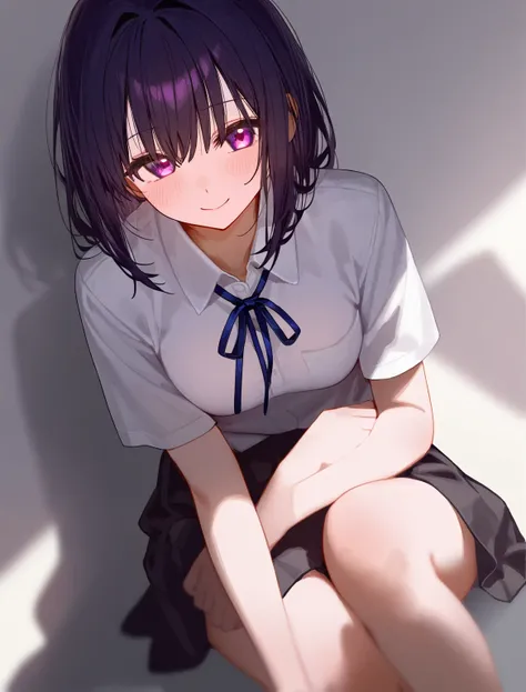 1girl, solo, student,wearing a short black skirt, wearing a school uniform shirt, wearing a ribbon tie
simple background, white background,
detailed beautiful eyes, perfect body, [nsfw:0.88]
(detailed light), (an extremely delicate and beautiful), volume l...