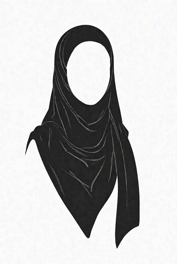 Generate a very simple vector logo in black and white for Hijab a Muslim clothing with out including the word Hijab and do not use any letters of the alphabet. You can draw a vector cloth that represents the Hijab cloth. The image should be downloadable at...