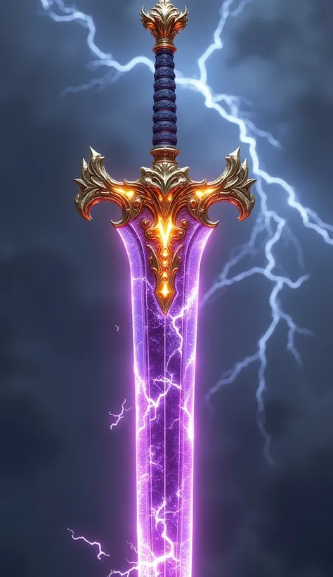 (best quality, 128k,highres,masterpiece:1.2),ultra-detailed,(realistic,photorealistic,photo-realistic:1.37), ((masterpiece)) ((photography)) ((Highest quality)) A majestic dragon-themed sword with a shimmering amethyst blade, cut in facets like a gemstone....