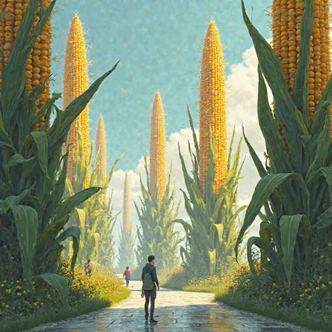 Corn skyscrapers　modern illustration